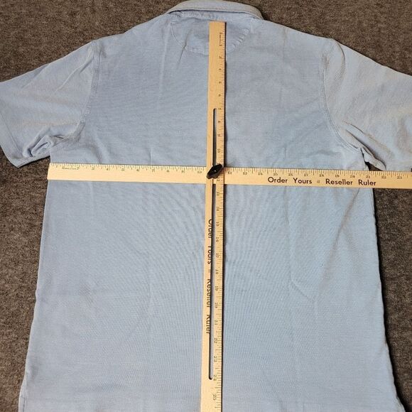 Ermenegildo Zegna Polo Shirt Mens Size M Blue Short Sleeve Cotton Preppy Work Go - Picture 9 of 11